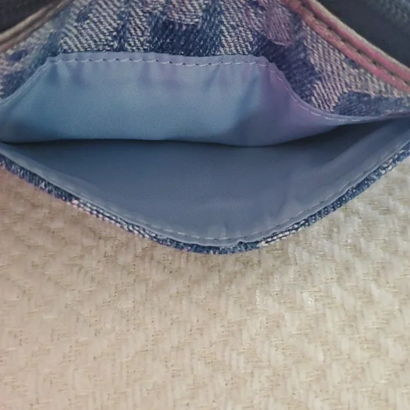 Coach Poppy Wordblock Denim Card Case/Wristlet - Picture 4 of 14